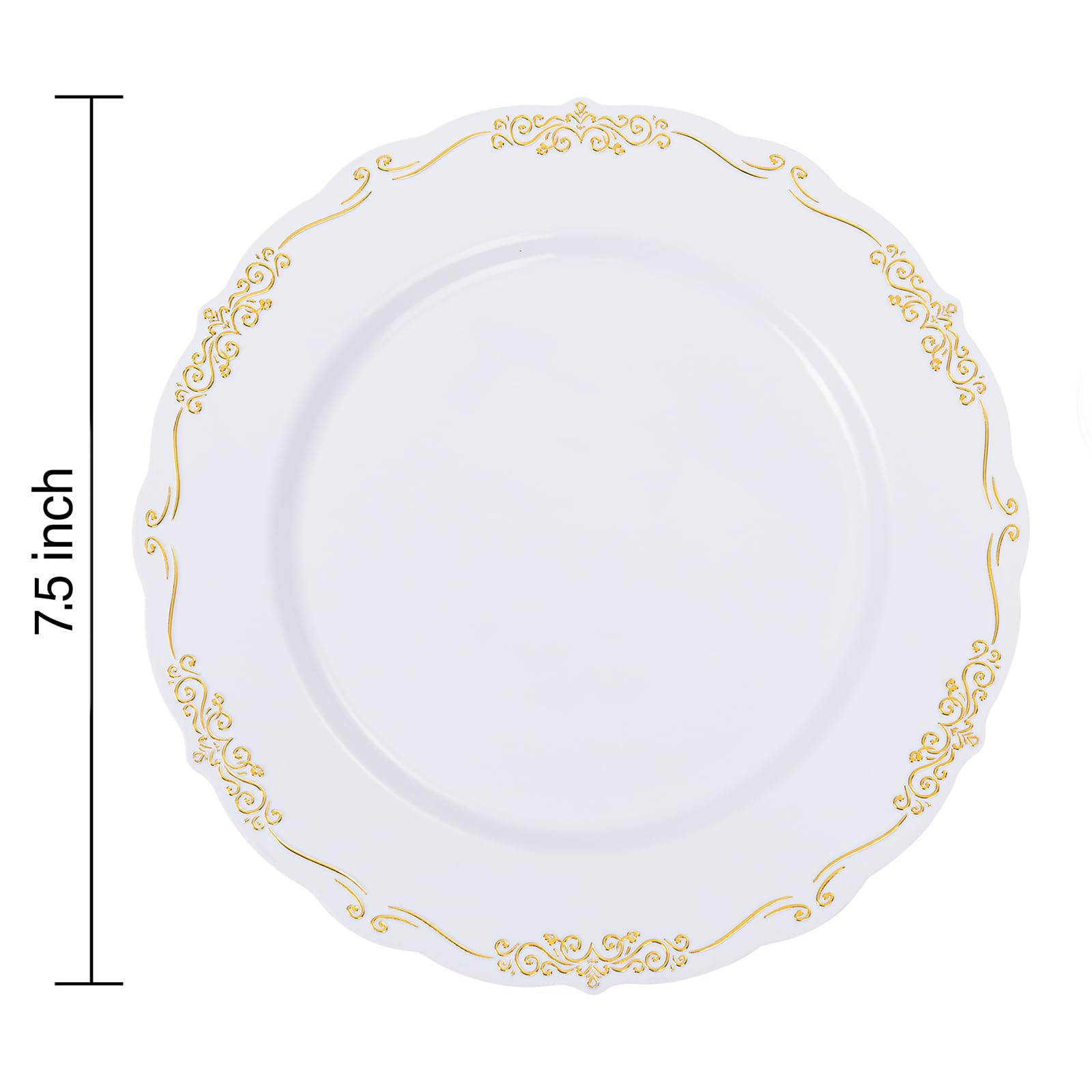 DaYammi 60PCS White Plastic Plates, Heavy Duty White Disposable Plates Premium 10inch Dinner Plates Hard Plastic Plates Disposable for Party Wedding Bridal Shower