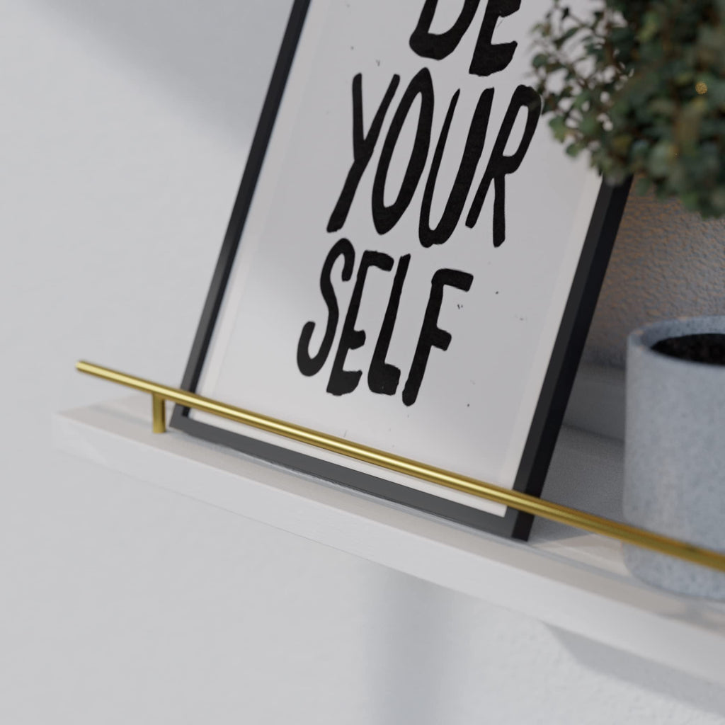 WOPITUES Floating Shelves with Black Metal Guardrail, Shelves for Wall Decor Set of 3, Wall Shelves for Bedroom, Bathroom, Kitchen, Living Room, Plants, Picture Frames, Art- Black
