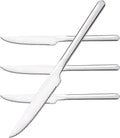 KINGSTONE Sharp Steak Knives, German Stainless Steel Steak Knife Set of 4 with Full-Serrated Blade, 9.4-Inch Sleek Design Table Knives, Mirror Polished