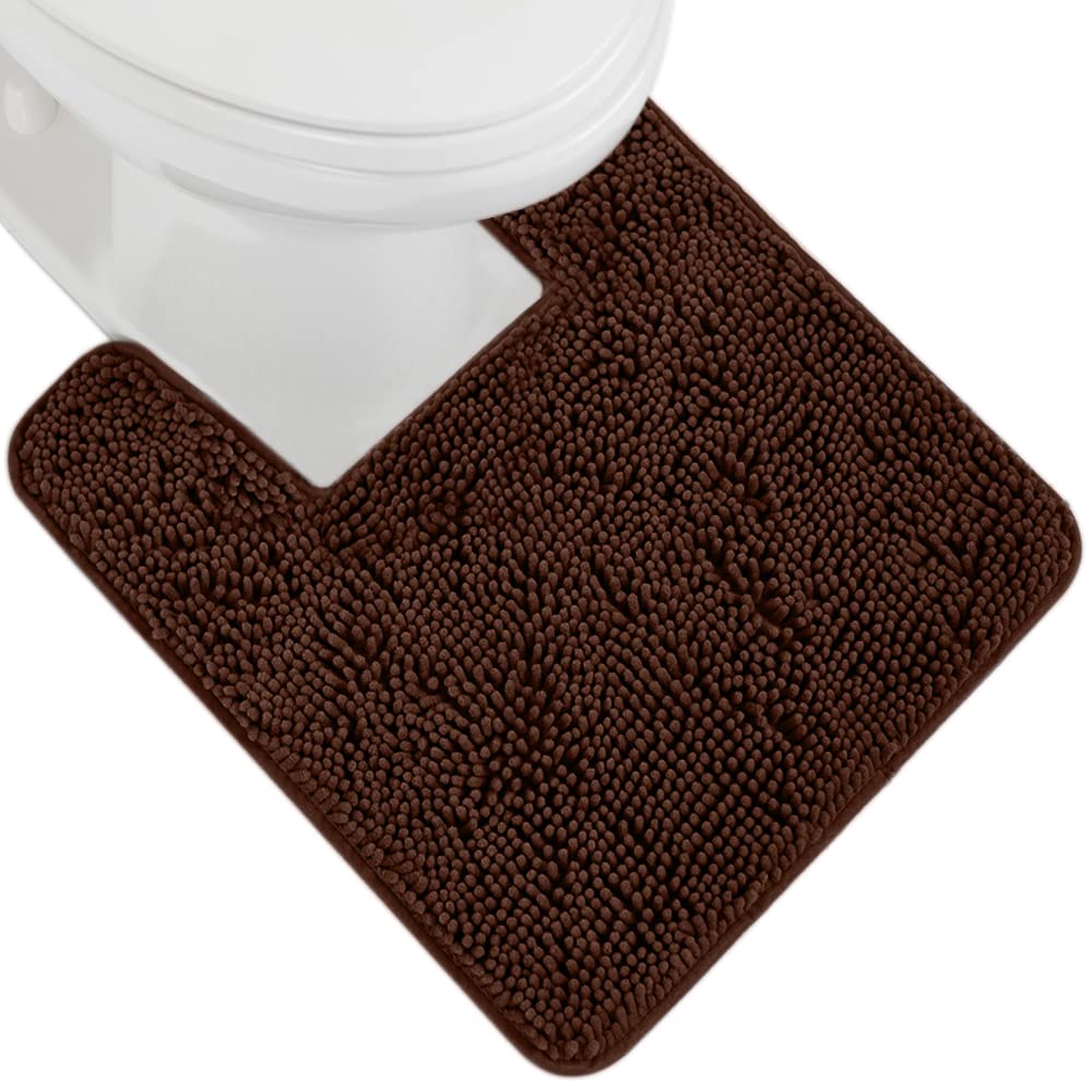GORILLA GRIP Bath Rug Mat, Thick Soft Absorbent Chenille, Quick Dry Microfiber Mats, Rubber Backing Washable Shower Floor Rugs, US Designed Bathroom Bathmat Home Decor Accessories, 24x17, Grey