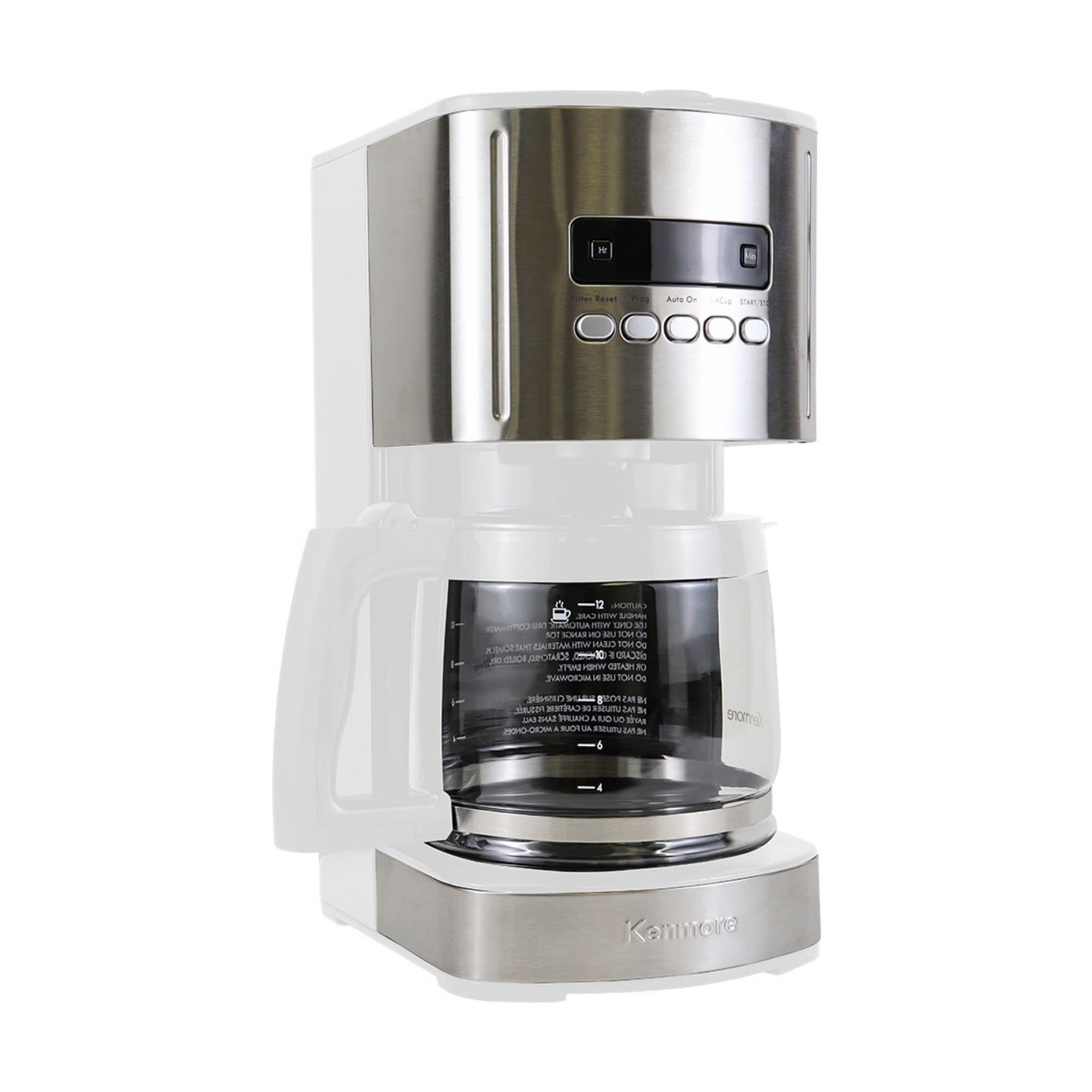 Kenmore Drip Coffee Maker - Programmable Cafe Machine With Glass Pot, Regular & Bold Brew, Auto Shut Off Large Water Reservoir, Reusable Filter, Kitchen Appliances For Cafeteria Barista, 12 Cup Black