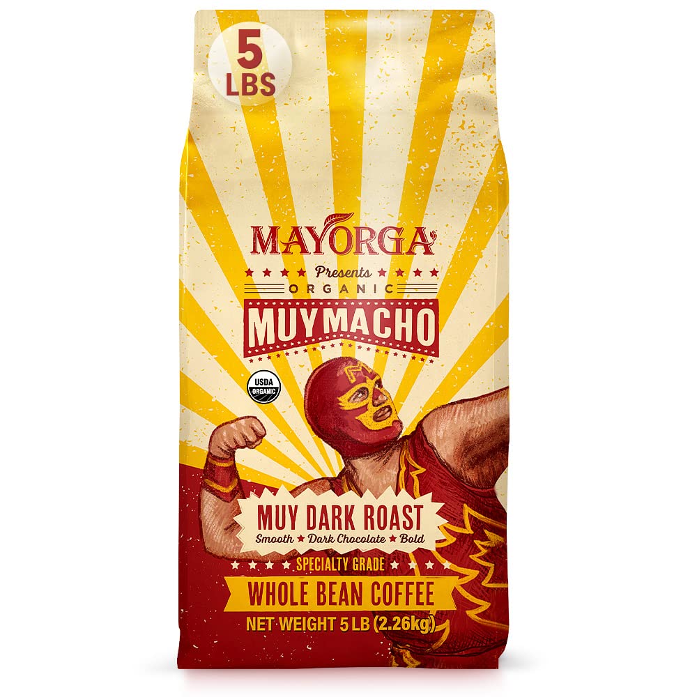 Mayorga Organic Coffee 2lb Cafe Cubano Roast - Dark Roast Whole Bean Specialty Grade Coffee, 100% Arabica, Slow Roasted, Bold and Smooth Flavor with Low Acidity - USDA Organic, Non-GMO, Kosher
