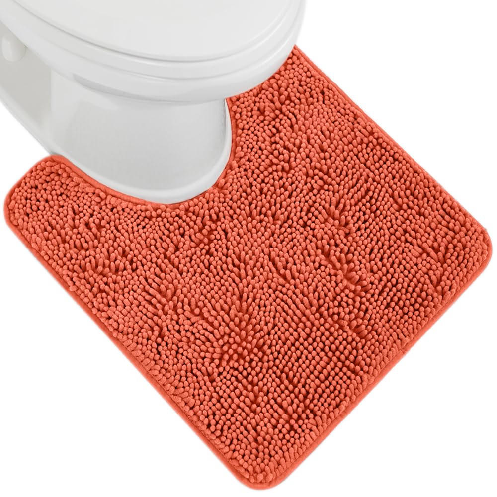 GORILLA GRIP Bath Rug Mat, Thick Soft Absorbent Chenille, Quick Dry Microfiber Mats, Rubber Backing Washable Shower Floor Rugs, US Designed Bathroom Bathmat Home Decor Accessories, 24x17, Grey