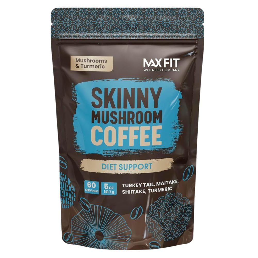 Mushroom Coffee (60 Servings) 10 Mushrooms (Lion’s Mane, Cordyceps, Turkey Tail & Other) Mixed With Gourmet Arabica Instant Immune Boosting Coffee for Focus & Gut Health Support