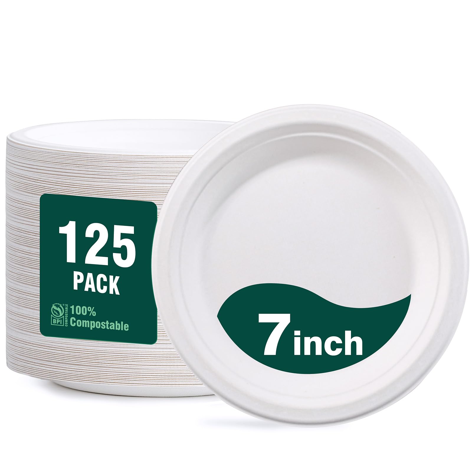 DaYammi 100% Compostable Oval Paper Plates 12 Inch, 60-Pack Heavy Duty Paper Plates Bulk,Biodegradable Bagasse,Eco-Friendly Disposable Dinner Plate for BBQ,Picnic,Party (BPI Certified,Microwaveable)