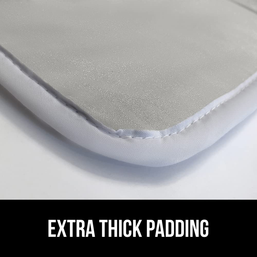 GORILLA GRIP The Original Ironing Board Cover and Pad, Silicone Coating, Thick Scorch Resistant Padding, Heavy Duty Iron Covers Standard Boards, Hook and Loop Fastener Strap, Silver, 15x54