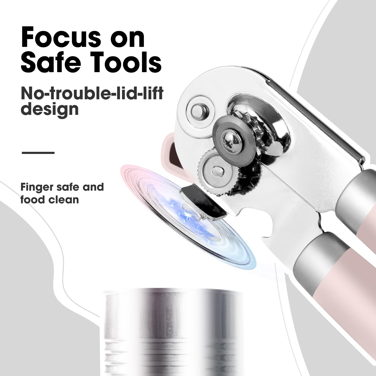 Beneno Heavy Duty Hand Can Opener Manual with Magnet, Durable Sharp Carbon Steel Blade Smooth Cutting, Big Effort-Saving Knob & Soft Grip Handle, Multifunctional Kitchen Tool with Bottle Opener, Green