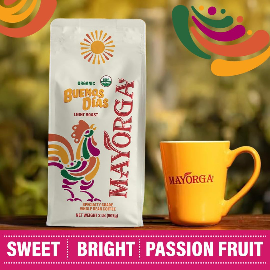 Mayorga Organic Coffee 2lb Cafe Cubano Roast - Dark Roast Whole Bean Specialty Grade Coffee, 100% Arabica, Slow Roasted, Bold and Smooth Flavor with Low Acidity - USDA Organic, Non-GMO, Kosher