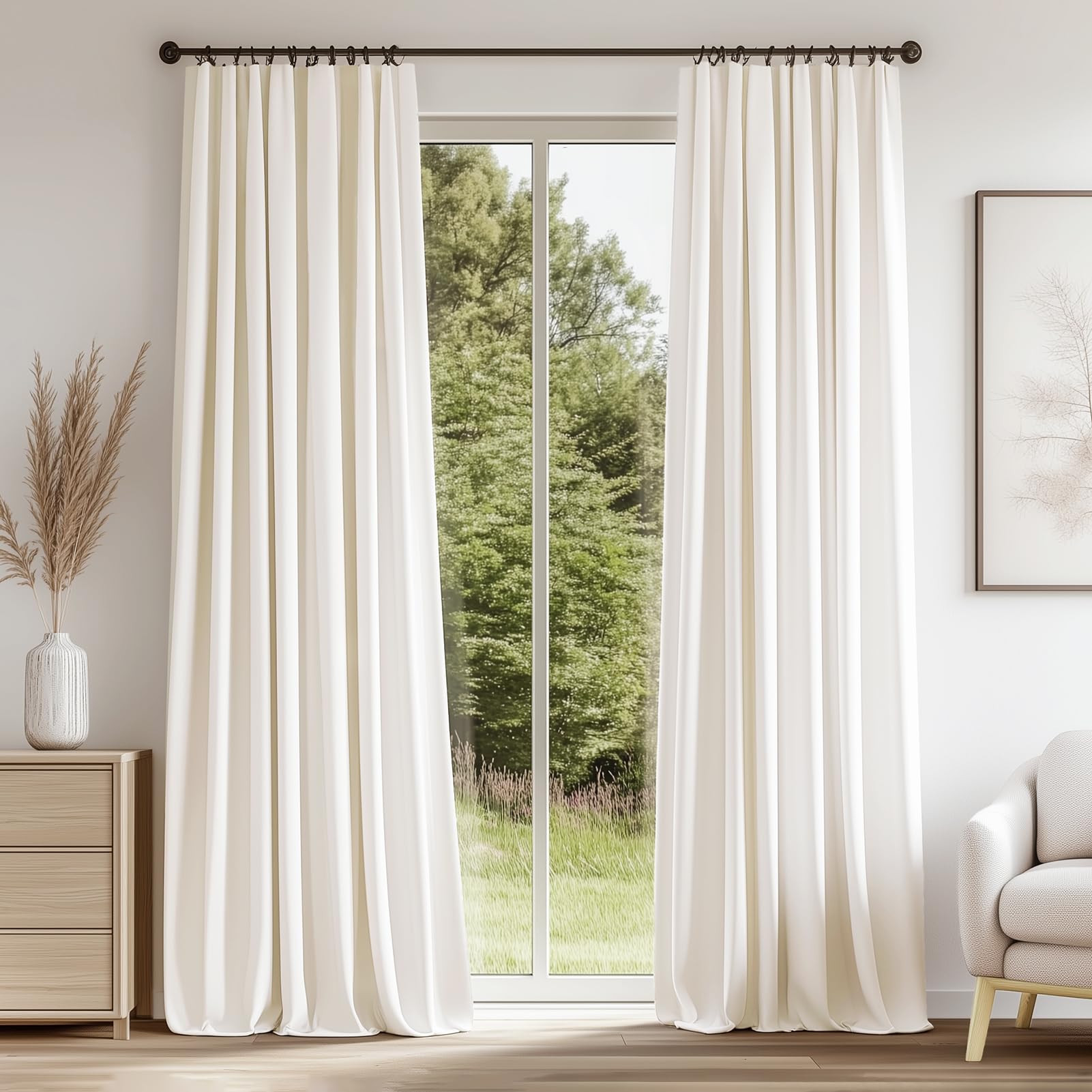 Topfinel Olive Green Velvet Blackout Curtains 84 Inches Long, Soundproof Room Darkening Dark Green Forest Green Thermal Insulated Boho Elegant Moody Back Tab Curtains for Living Room Bedroom 2 Panels