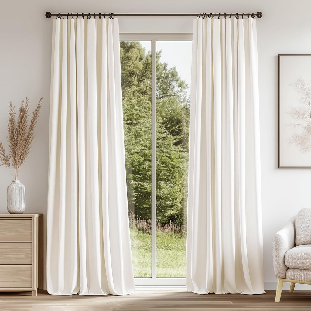 Topfinel Olive Green Velvet Blackout Curtains 84 Inches Long, Soundproof Room Darkening Dark Green Forest Green Thermal Insulated Boho Elegant Moody Back Tab Curtains for Living Room Bedroom 2 Panels