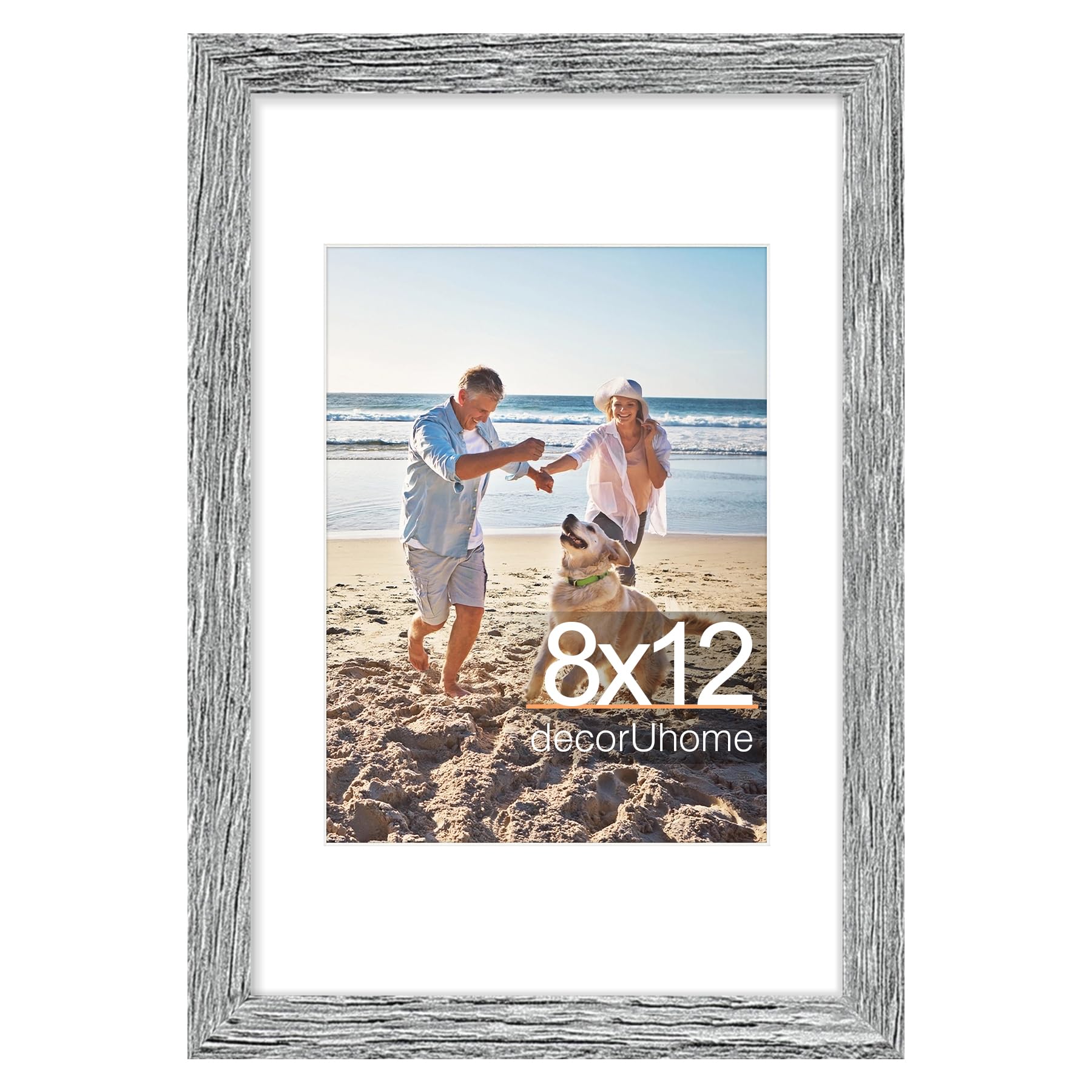 decorUhome 8x10 Picture Frame, Display Pictures 5x7 with Mat or 8x10 without Mat, Wall & Tabletop Display Photo Frame, Black, 1 Pack