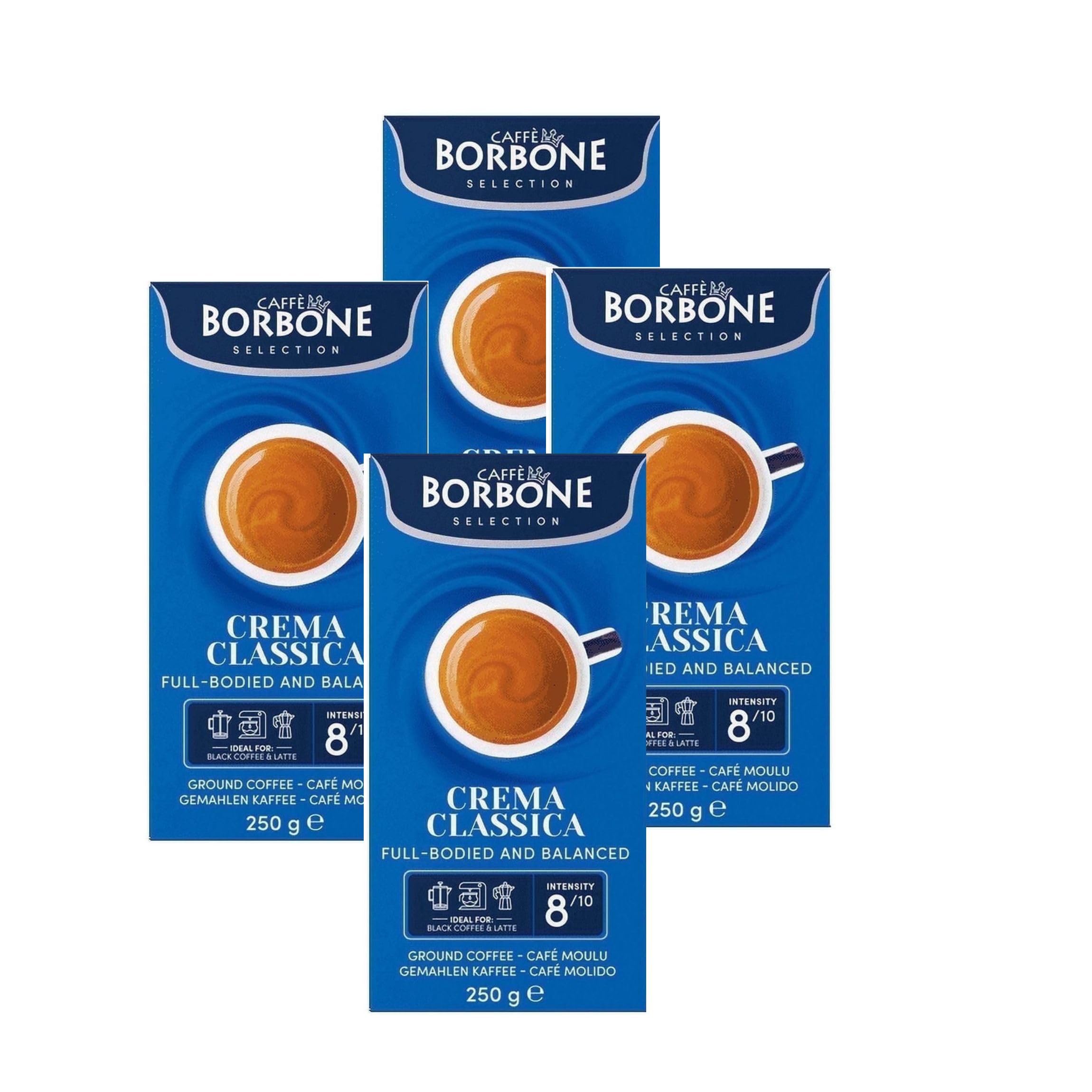 Caffè Borbone Ground Coffee, Crema Classica, Premium Coffee Blend, Full-Bodied, Balanced, Creamy and Smooth Taste, Made in Italy - 8.8 ounce (Pack of 4)