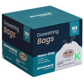 SONGMICS Trash Bags for 8-Gallon (30 L) Trash Cans, Drawstring Kitchen Garbage Bags, Pre-Separated, Liner Code 30A, 2 Rolls, 90 Count, White UKRB30A02
