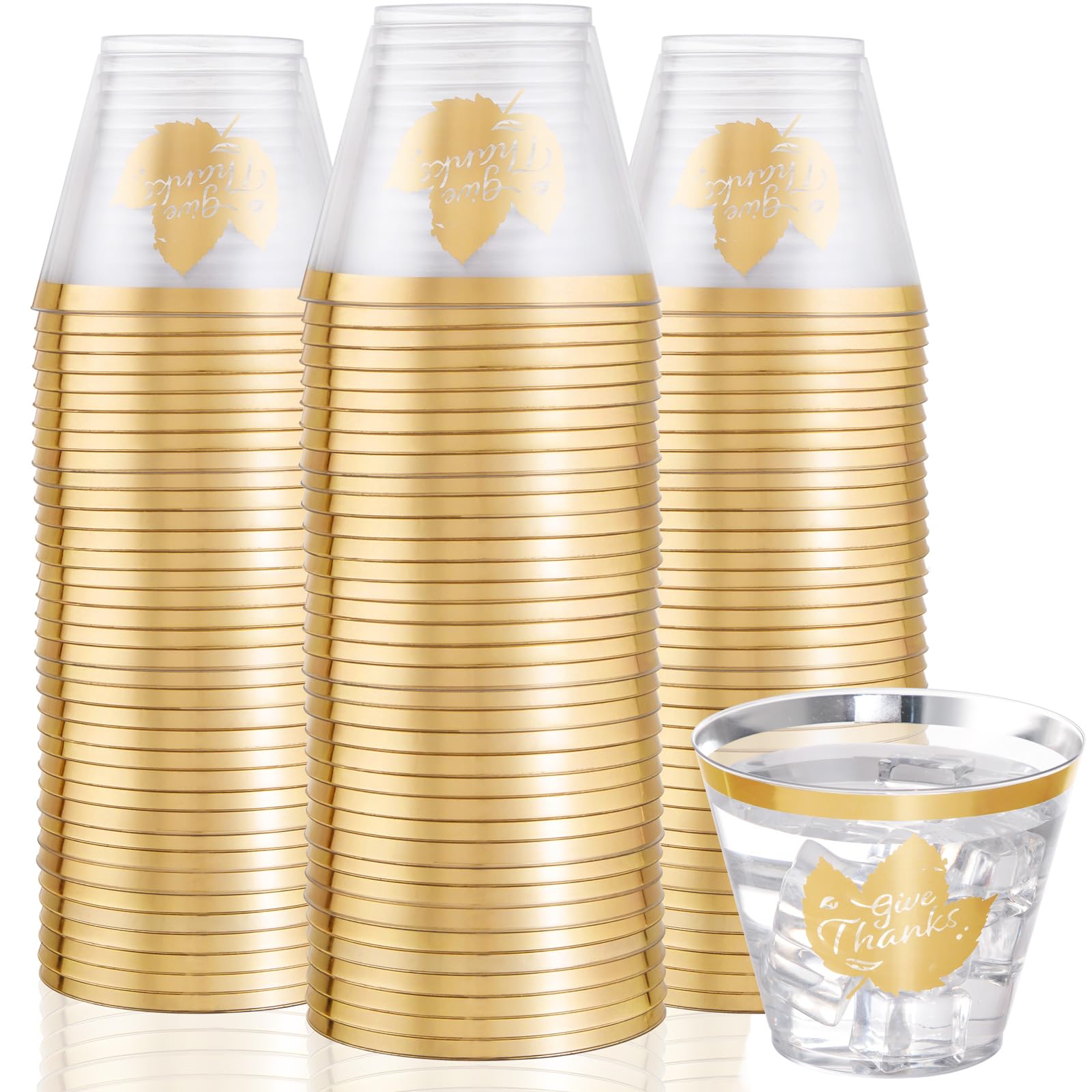 DaYammi 100 Pack 10oz Pink Plastic Cups for Party Premium Glitter Disposable Plastic Cup for Martini and Cocktail, Hard Pink Disposable Cups for Wedding,pink cups for Mother's Day Party