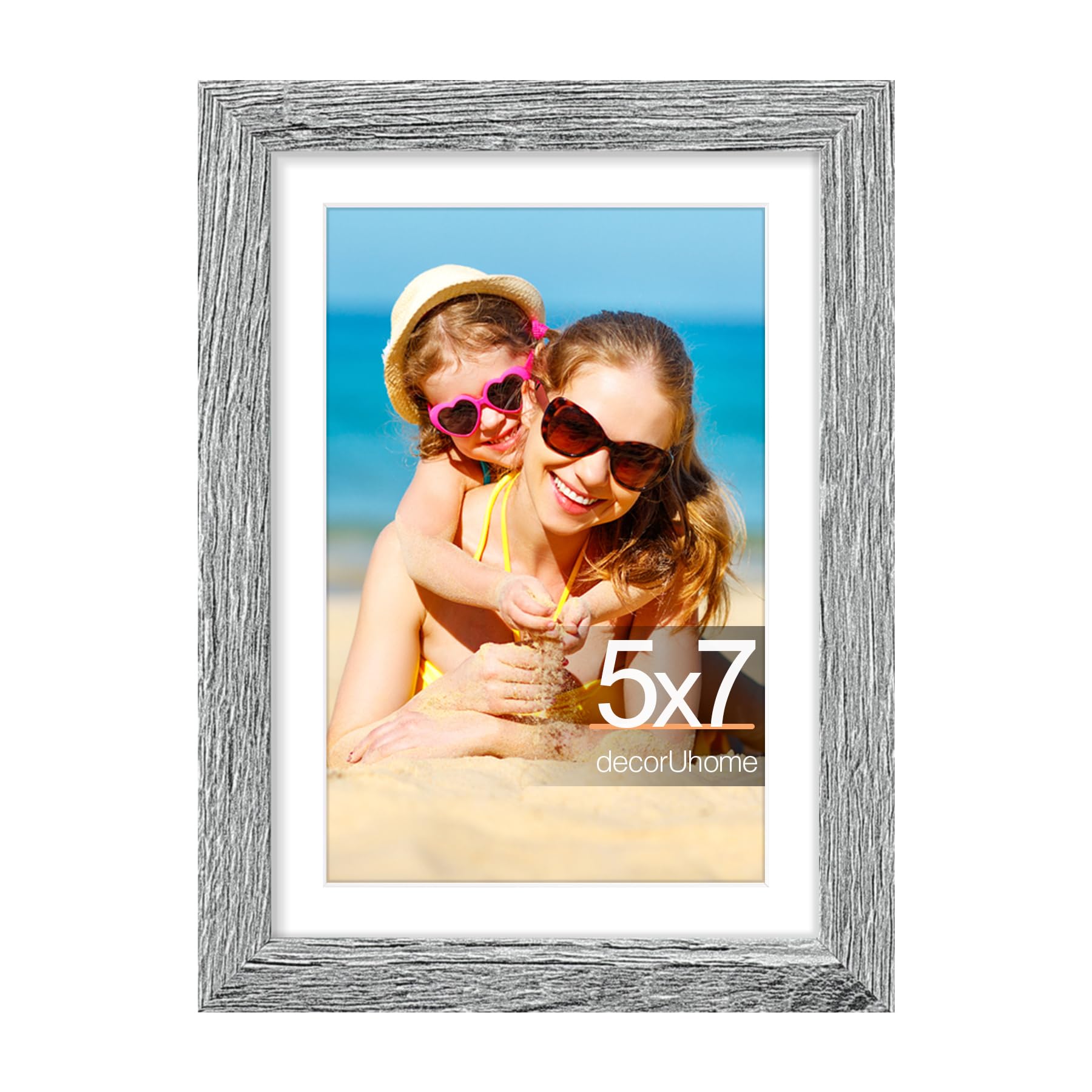 decorUhome 8x10 Picture Frame, Display Pictures 5x7 with Mat or 8x10 without Mat, Wall & Tabletop Display Photo Frame, Black, 1 Pack