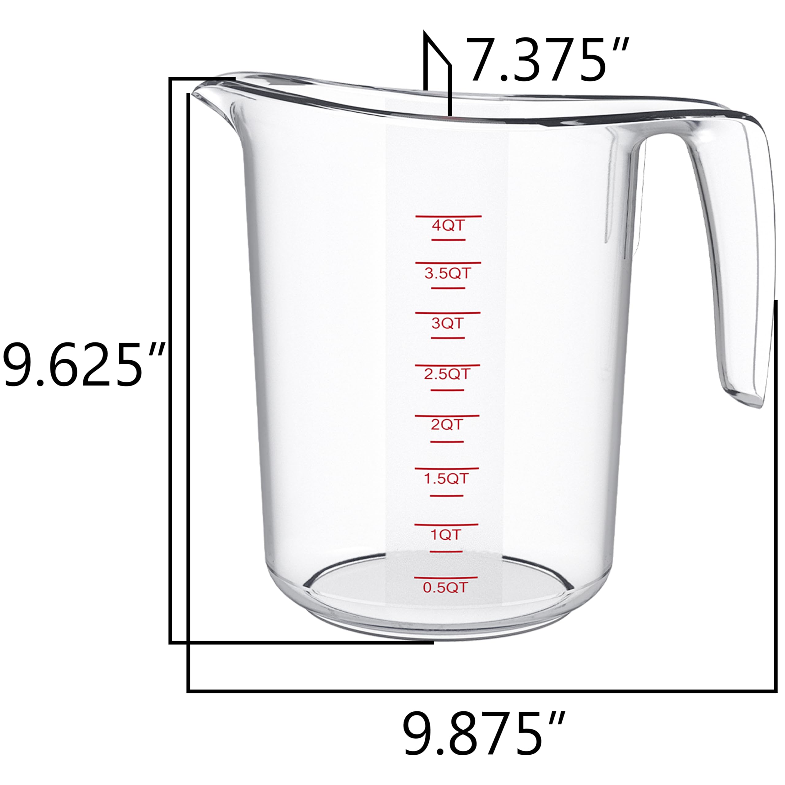 DaYammi Measuring Cups 3-Piece, Unbreakable Food-Grade Plastic Measuring Cup for Dishwasher, 1/2/4-Cup Nesting Liquid Measuring Cups for Prepping, Baking, Cooking, Readable Markings, Clear
