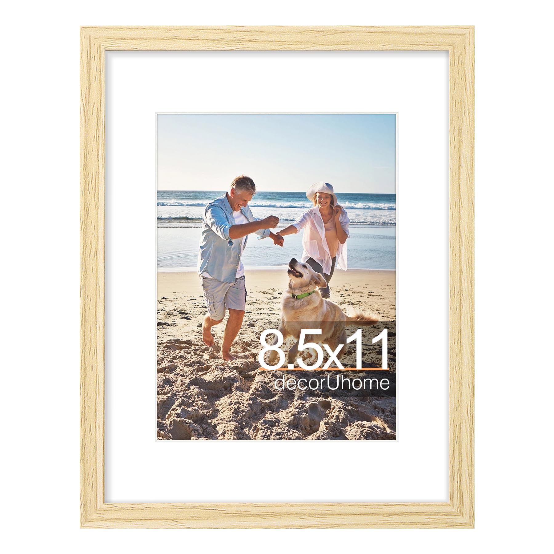 decorUhome 8x10 Picture Frame, Display Pictures 5x7 with Mat or 8x10 without Mat, Wall & Tabletop Display Photo Frame, Black, 1 Pack