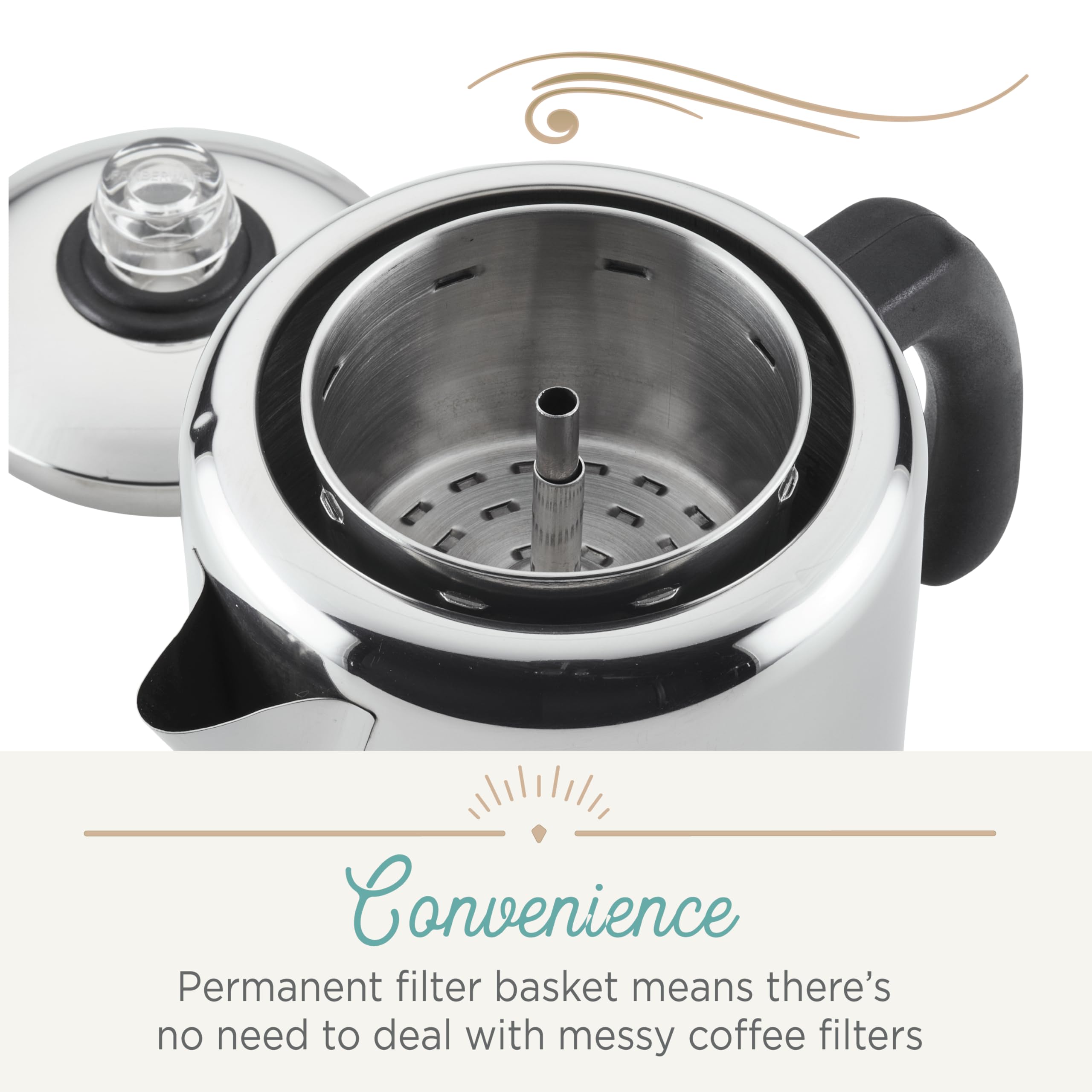 Farberware Classic Yosemite Stainless Steel Coffee Percolator - 8 Cup, Silver