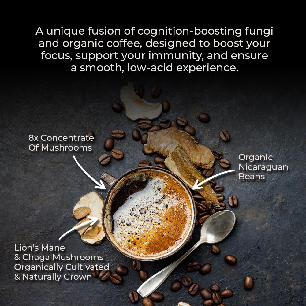 Lifeboost Cognition Mushroom Ground Coffee, Organic Low Acid, 12oz