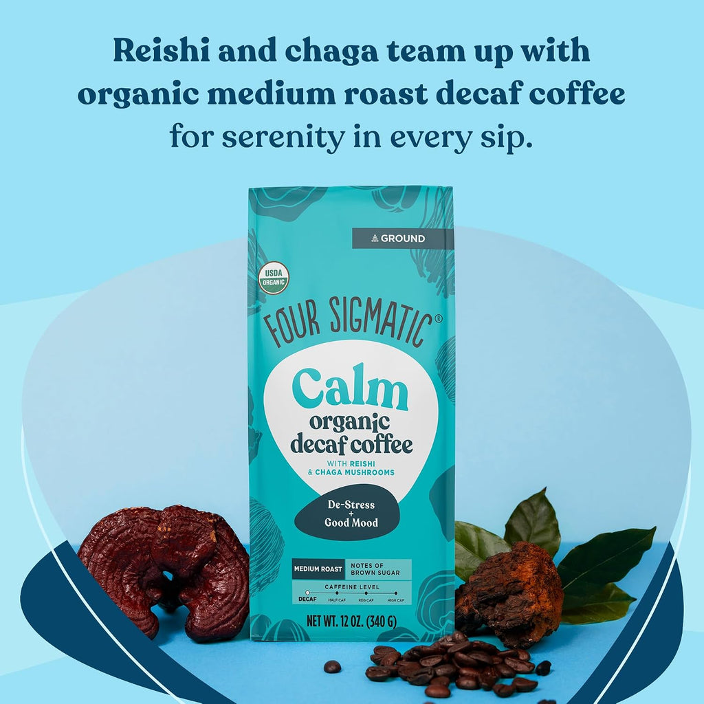 Four Sigmatic Gut Health Organic Ground Coffee | Medium Roast, Immune Boosting Probiotic Mushroom Coffee with Chaga & Turkey Tail for Gut Health & Immune Support | 12oz Bag