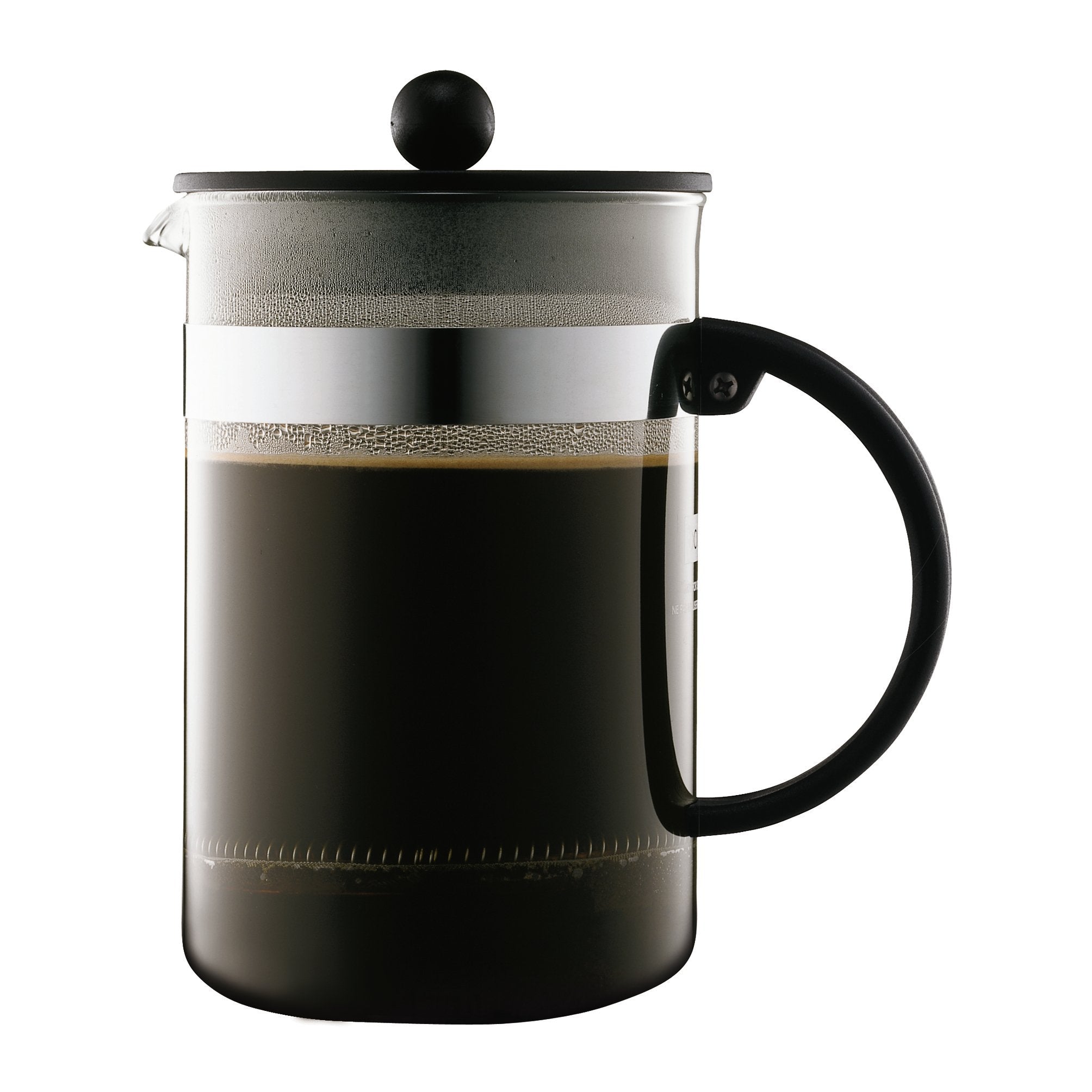 Bodum 34oz Pour Over Coffee Maker, High-Heat Borosilicate Glass with Reusable Stainless Steel Filter and Cork Grip - Made in Portugal