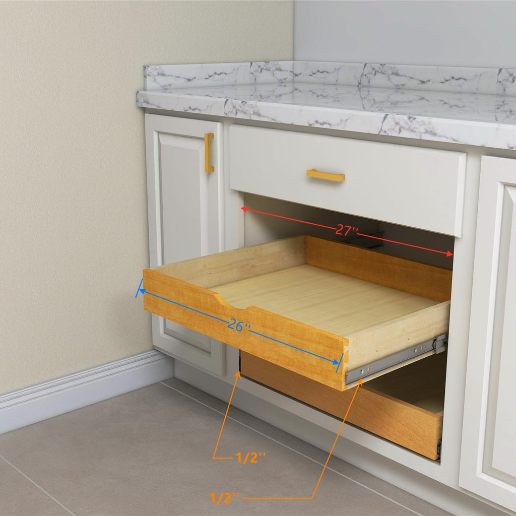 Elysian Under Desk Drawers 30" W × 21" D Add-on Drawers for Under Desk or Cabinet, Multipurpose Drawer Storage for Office Supplies, Smooth Pull Out Cabinet Organizer