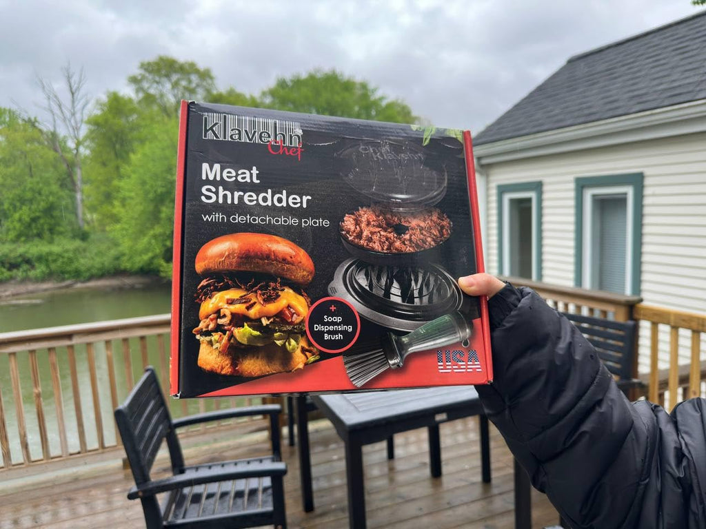 American Brand - Trituradora de pollo de 3 capas con placa desmontable + cepillo especial, doble antideslizante, sin BPA, resistente al calor, apta para lavavajillas, herramienta de trituración de pechuga de pollo, carne de res, cerdo, picadora de carne