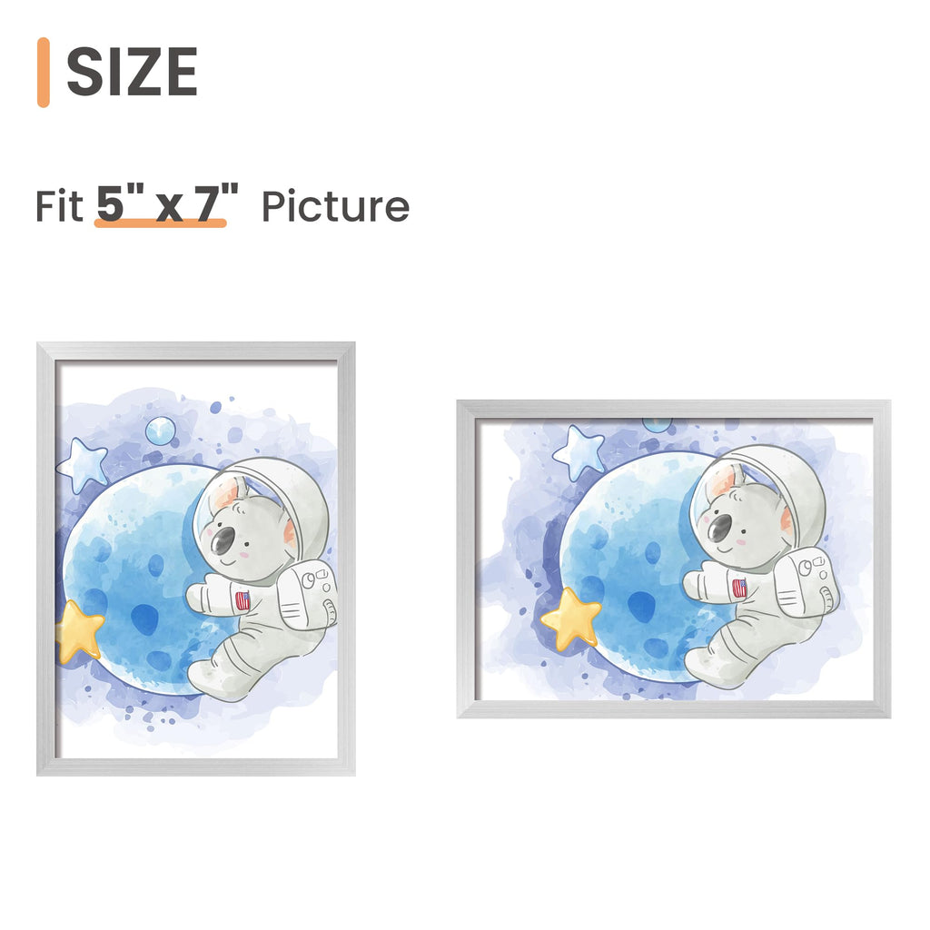 upsimples 5x7 Picture Frame Set of 3, Made of High Definition Glass for 5 x 7 Black Frames, Wall and Tabletop Display Thin Border Photo Frame for Home Décor