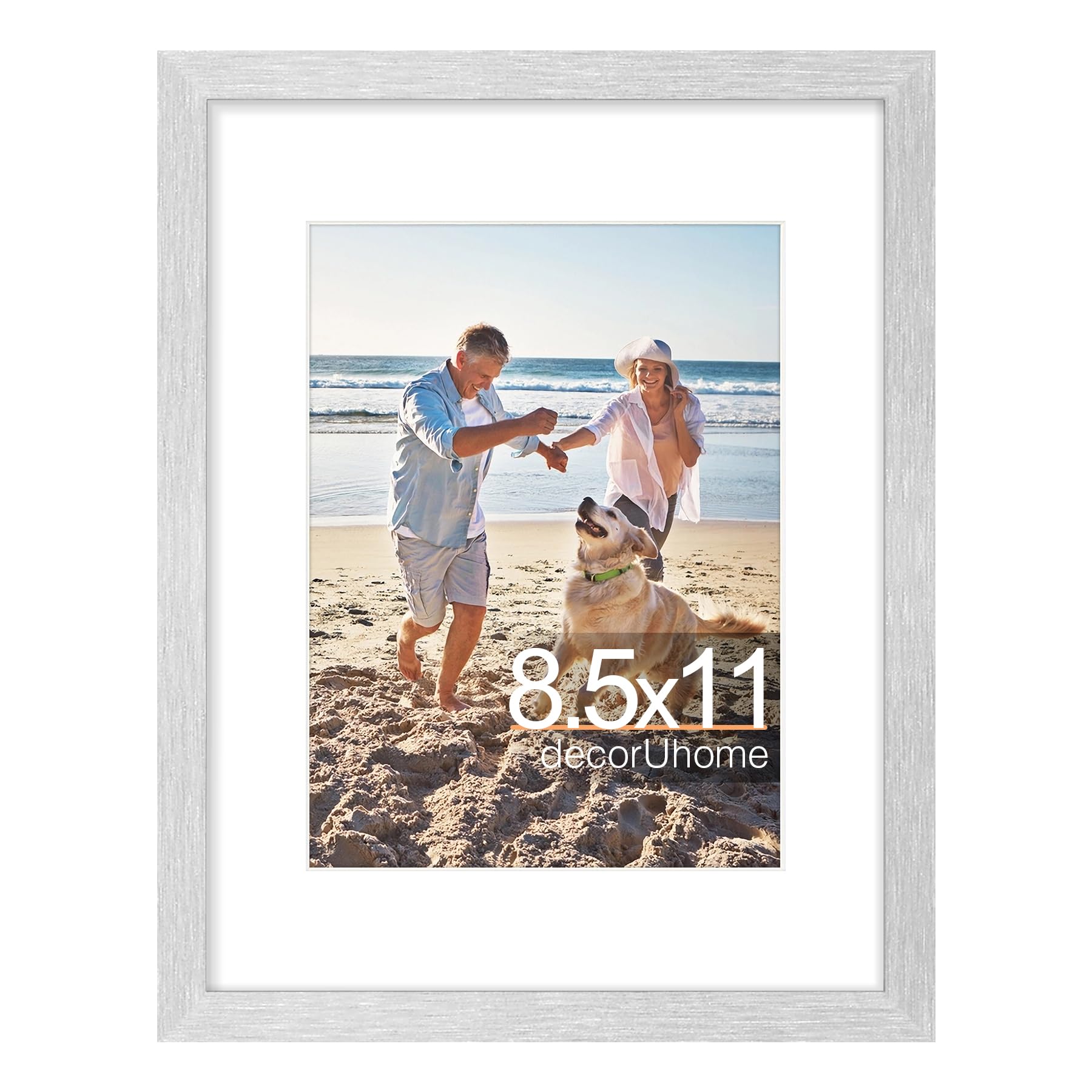 decorUhome 8x10 Picture Frame, Display Pictures 5x7 with Mat or 8x10 without Mat, Wall & Tabletop Display Photo Frame, Black, 1 Pack