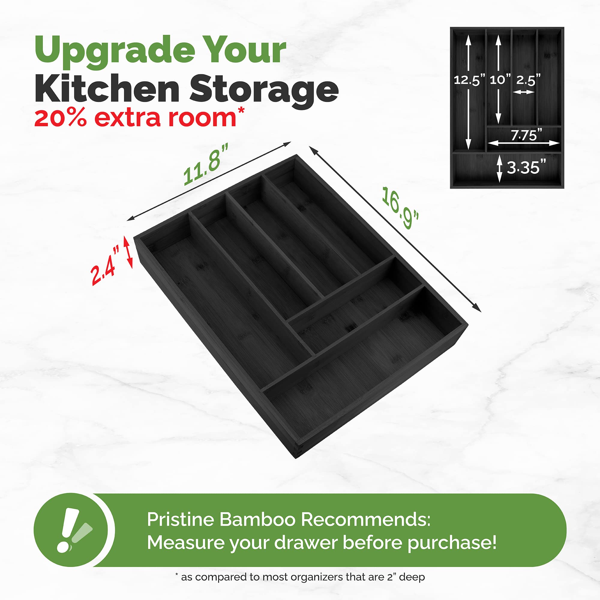 Silverware Organizer - Expandable Kitchen Drawer Organizer - Adjustable Kitchen Drawer Organizer for Utensils, Expandable to 22 Inches Wide, 10 Compartments, Silverware Tray for Drawer