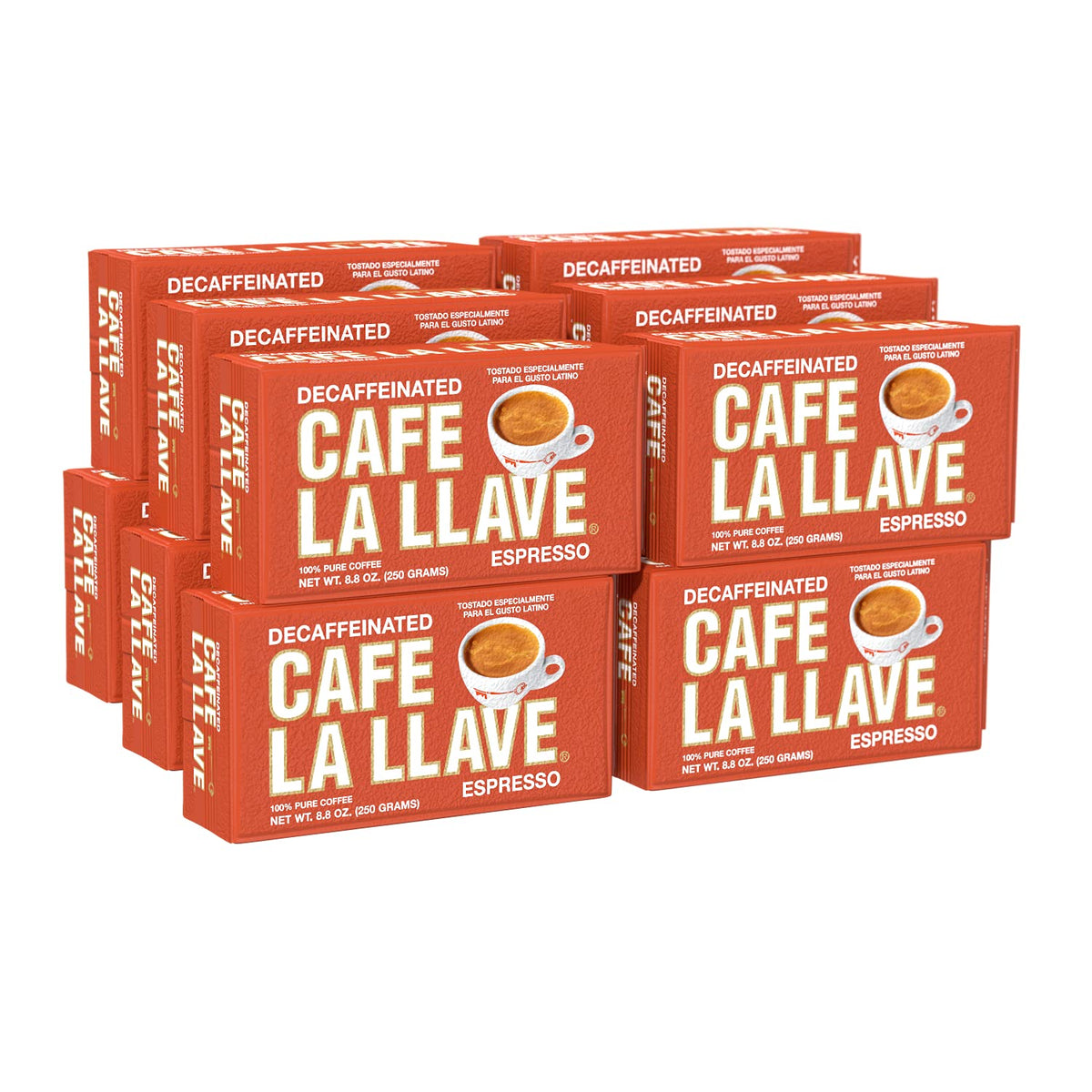 Café La Llave Espresso Ground Coffee, Dark Roast, 10 OZ, Pack of 4