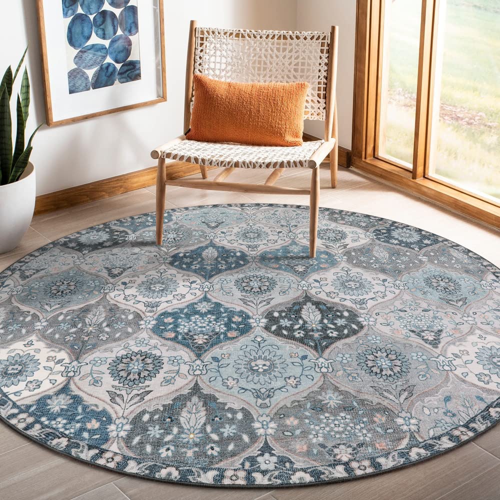 Lahome Moroccan Trellis Washable Rug, 2x3 Kitchen Rugs for Entryway Bathroom, Non-Slip Indoor Door Mat Ultra-Thin, Small Oriental Throw Carpet for Bedroom Entry Elise, Cream/Multi