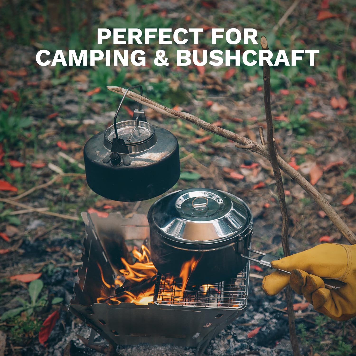 Fire-Maple Antarcti Portable 1.2 Liter Lightweight Stainless Steel Camping Kettle | Durable and Portable Camp Tea Pot | Ideal for Bushcraft and Outdoor Campfire Use