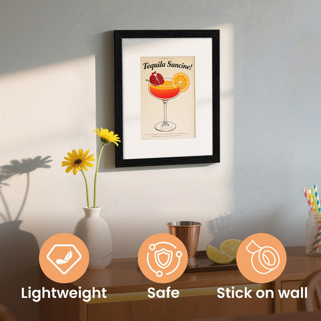 upsimples 8x10 Picture Frame, Lightweight Thin Frame for Prints, Display 5x7 with Mat or 8x10 Without, Easy Wall Hanging, Black 2 Pack