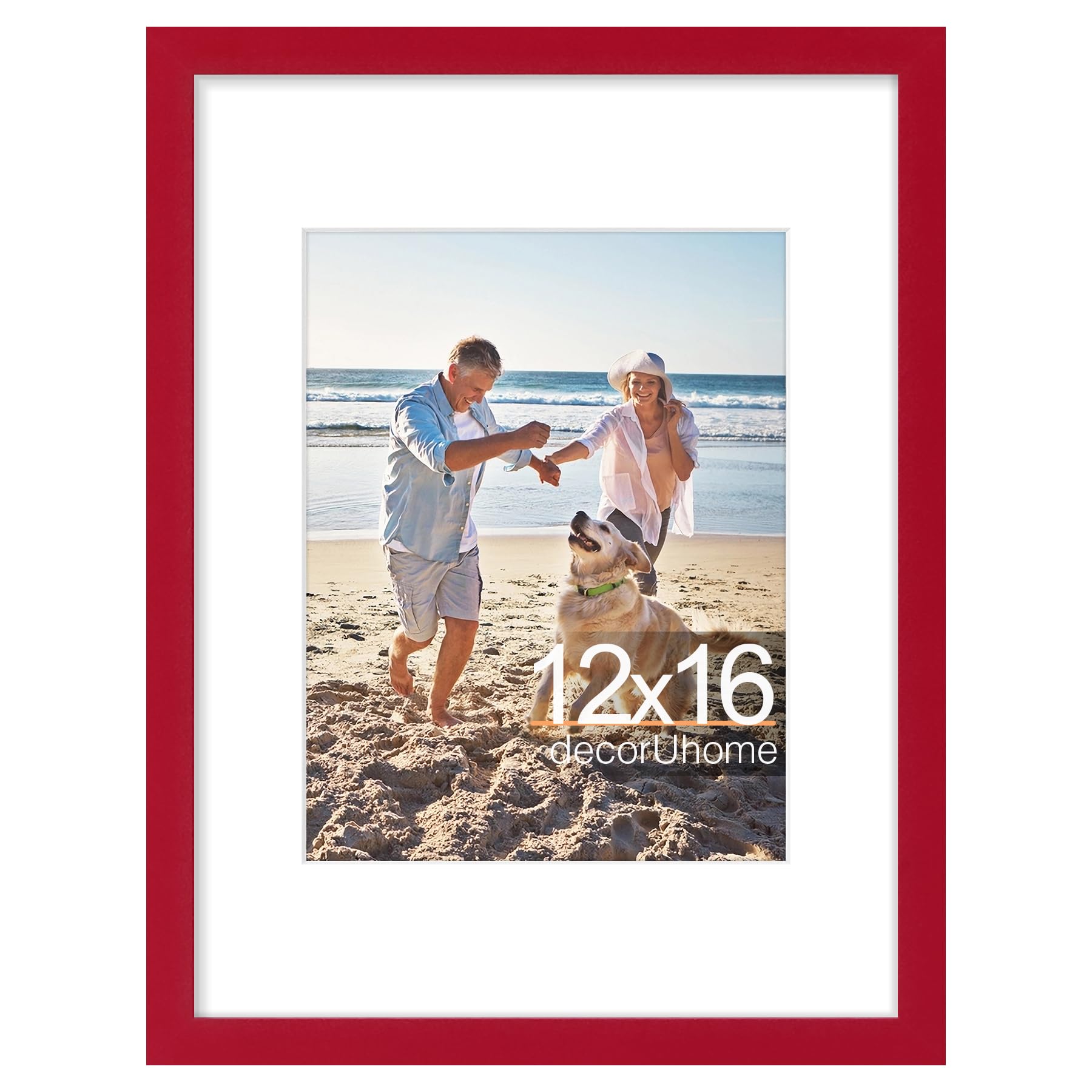 decorUhome 8x10 Picture Frame, Display Pictures 5x7 with Mat or 8x10 without Mat, Wall & Tabletop Display Photo Frame, Black, 1 Pack