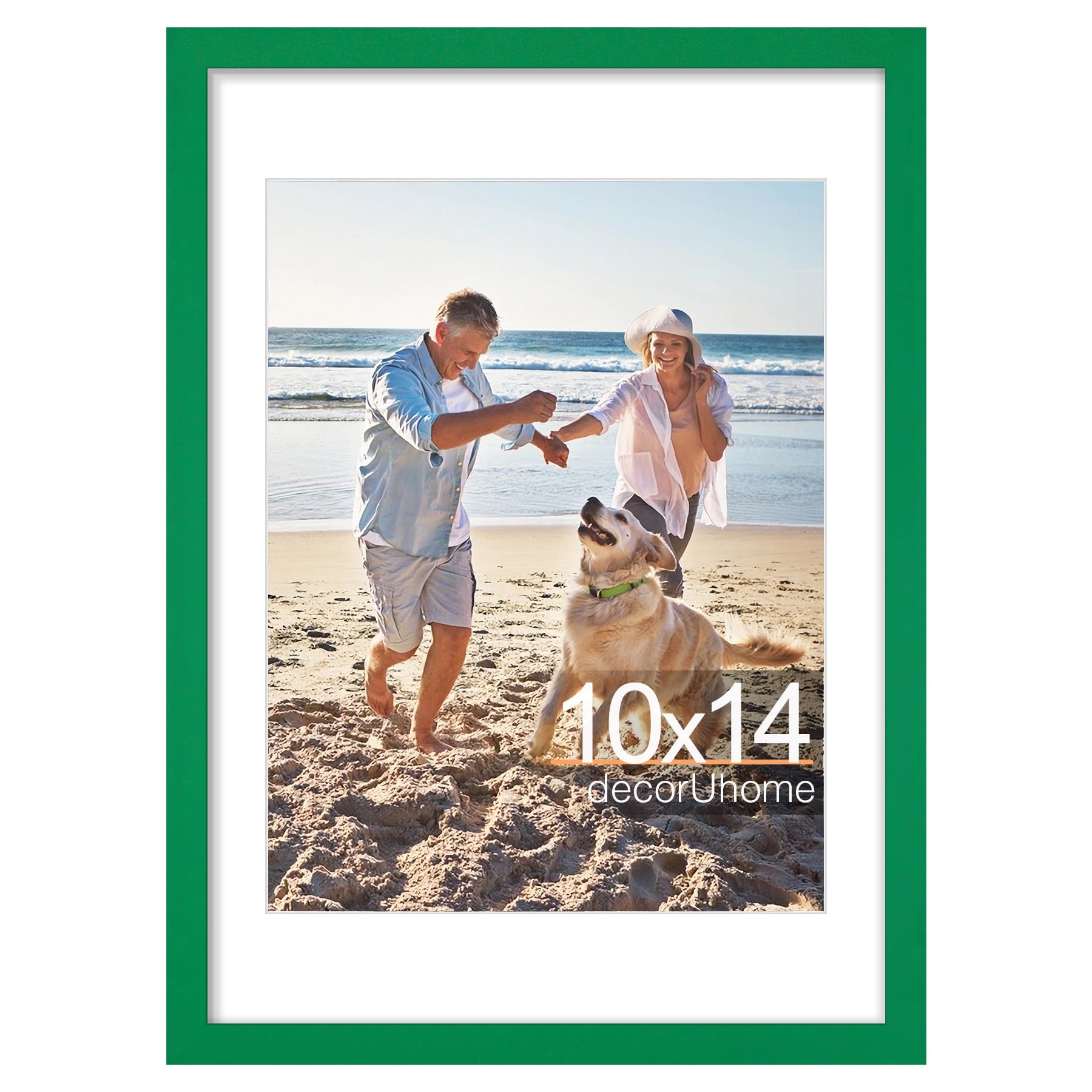 decorUhome 8x10 Picture Frame, Display Pictures 5x7 with Mat or 8x10 without Mat, Wall & Tabletop Display Photo Frame, Black, 1 Pack