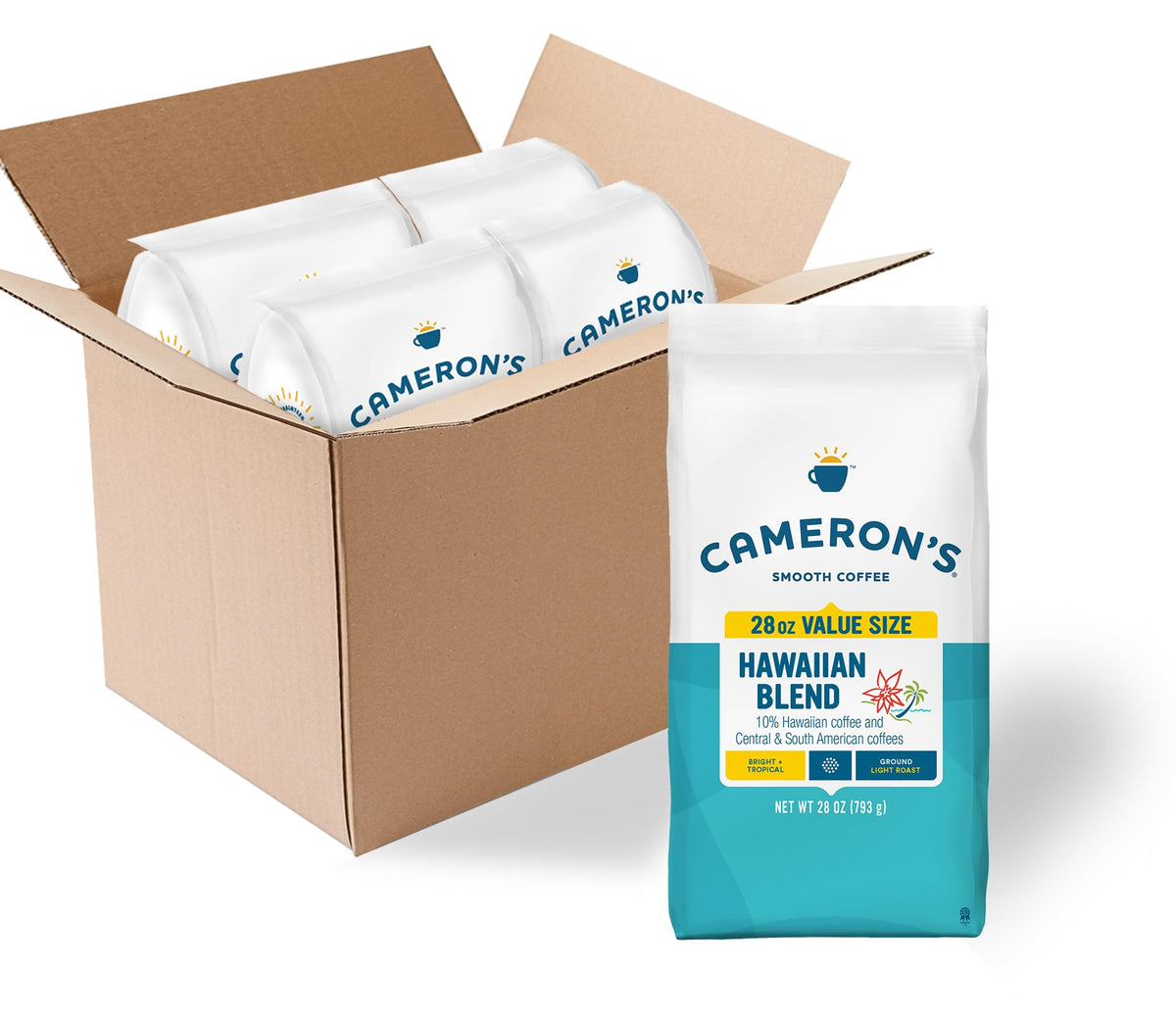 Cameron's Coffee Roasted Ground Coffee Bag, Dark Chocolate Mocha, Smooth Flavored Coffee, Sustainable, Small-batch Roasted, 28 Ounce (Pack of 1)