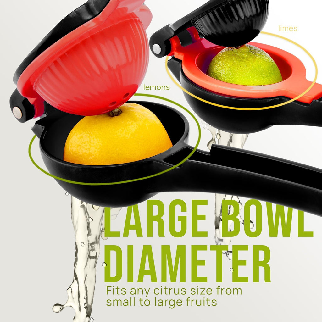 Zulay Kitchen Metal 2-in-1 Lemon Squeezer - Sturdy Max Extraction Hand Juicer Lemon Squeezer Gets Every Last Drop - Easy to Clean Manual Citrus Juicer - Easy-Use Lemon Juicer Squeezer - Yellow/Green