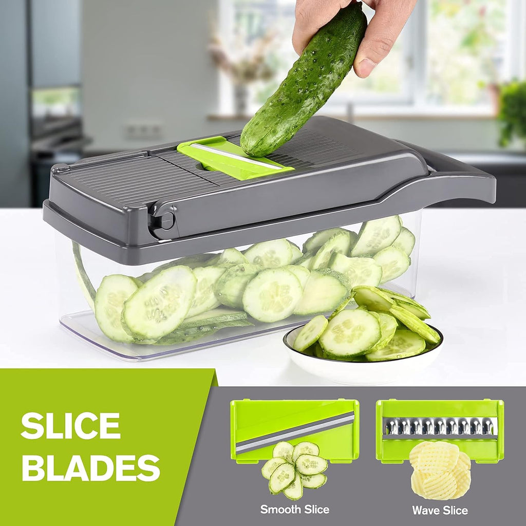 KEOUKE Vegetable Chopper Mandoline Slicer + Rotary Cheese Grater