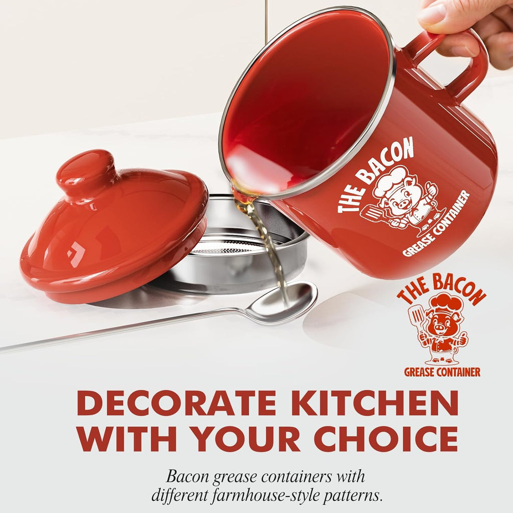 Red Meat Chopper And 15OZ Red Bacon Grease Saver