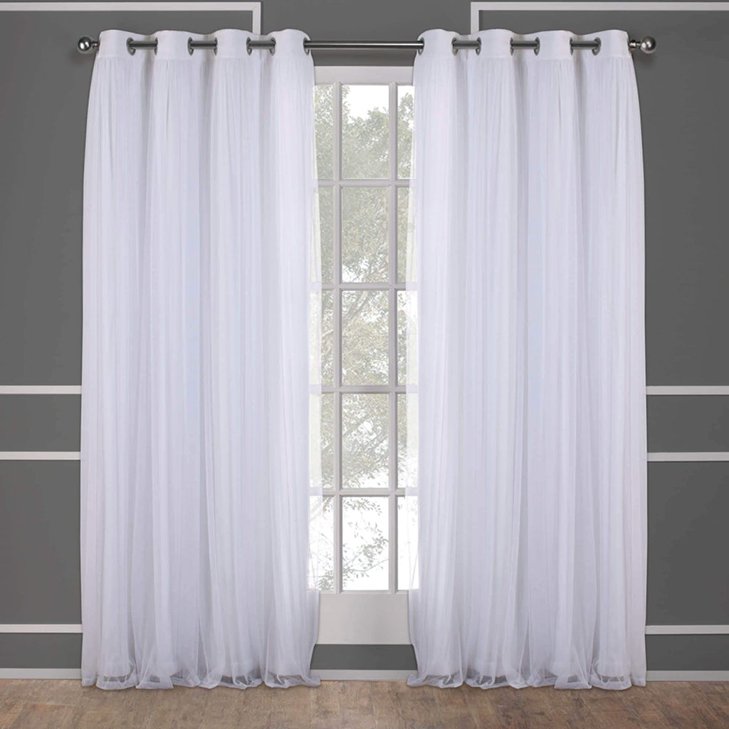 TOWN & COUNTRY LUXE Talia Double Layer Indoor Curtains, Sheer and Room Darkening Blackout, Grommet Top, Energy Efficient, 2-Pack Set, 52"x84", Rose Blush