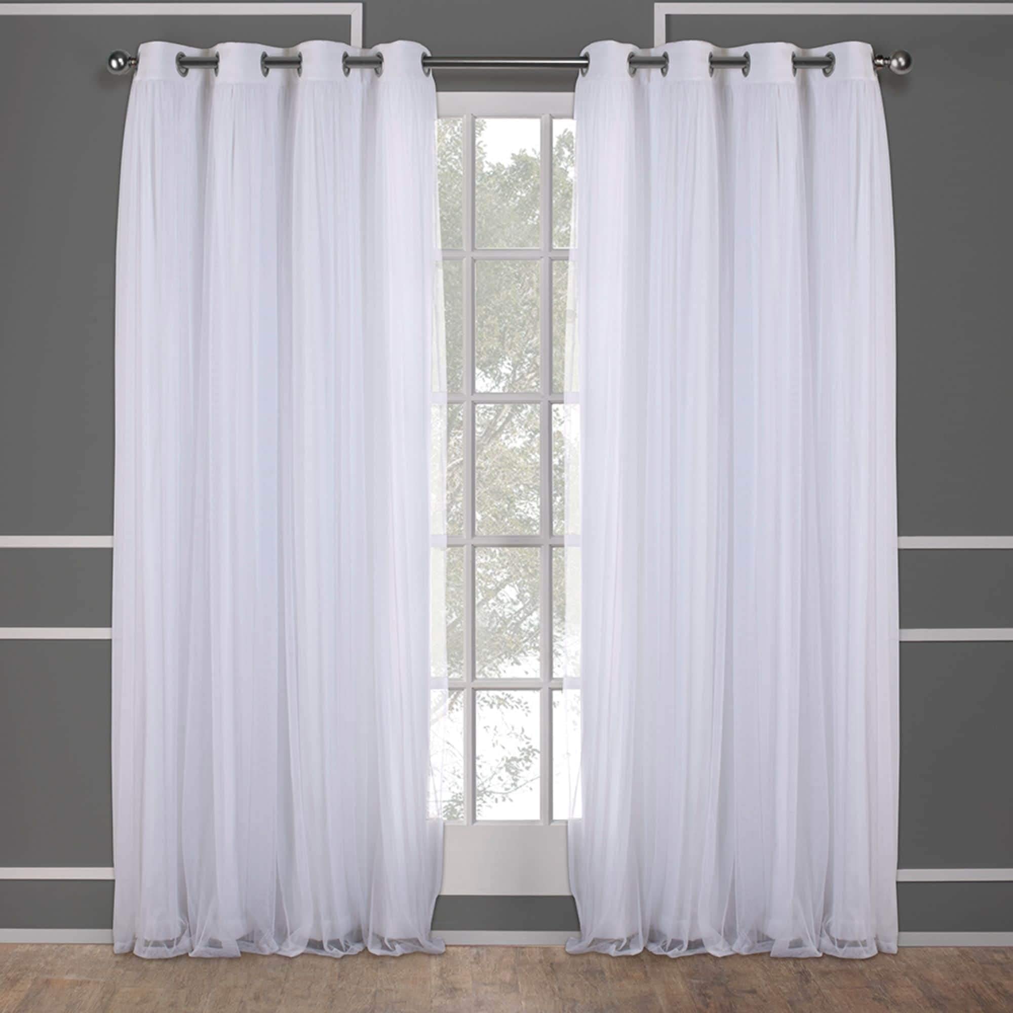 TOWN & COUNTRY LUXE Talia Double Layer Indoor Curtains, Sheer and Room Darkening Blackout, Grommet Top, Energy Efficient, 2-Pack Set, 52"x84", Rose Blush