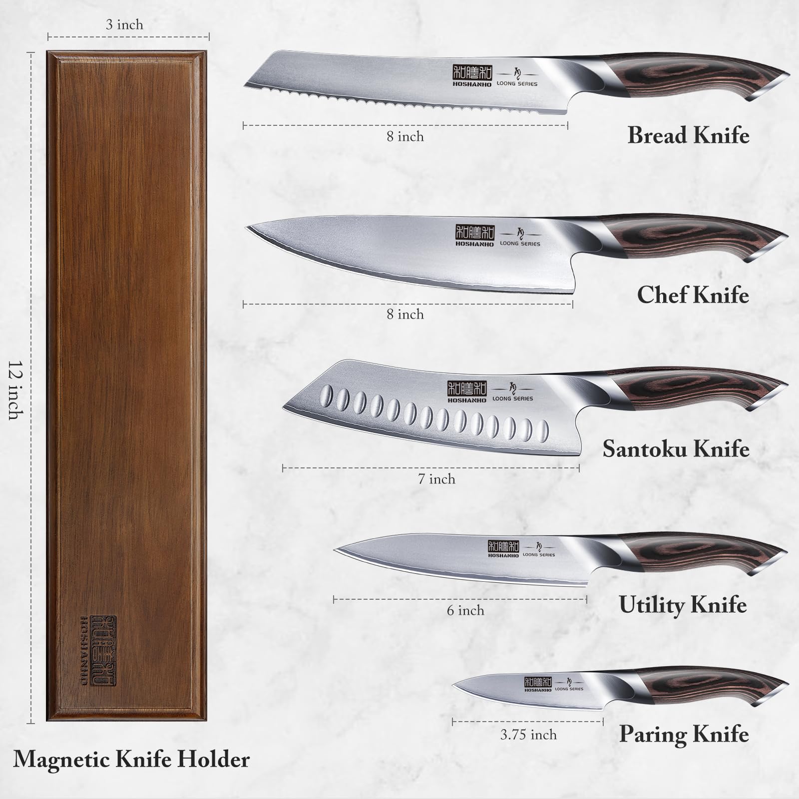 HOSHANHO 3.75 inch Paring Knife, Japanese High Carbon Stainless Steel Small Kitchen Knives, Ultra Sharp Fruit Knife with Ergonomic Pakkawood Handle