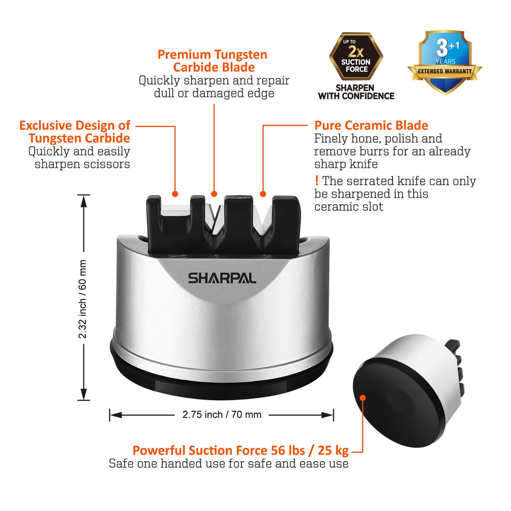 SHARPAL 191H Knife Scissors Sharpener | Repairs, Restores & Sharpens Straight, Serrated & Kitchen Knives – Versatile Sharpening Tool for Blades