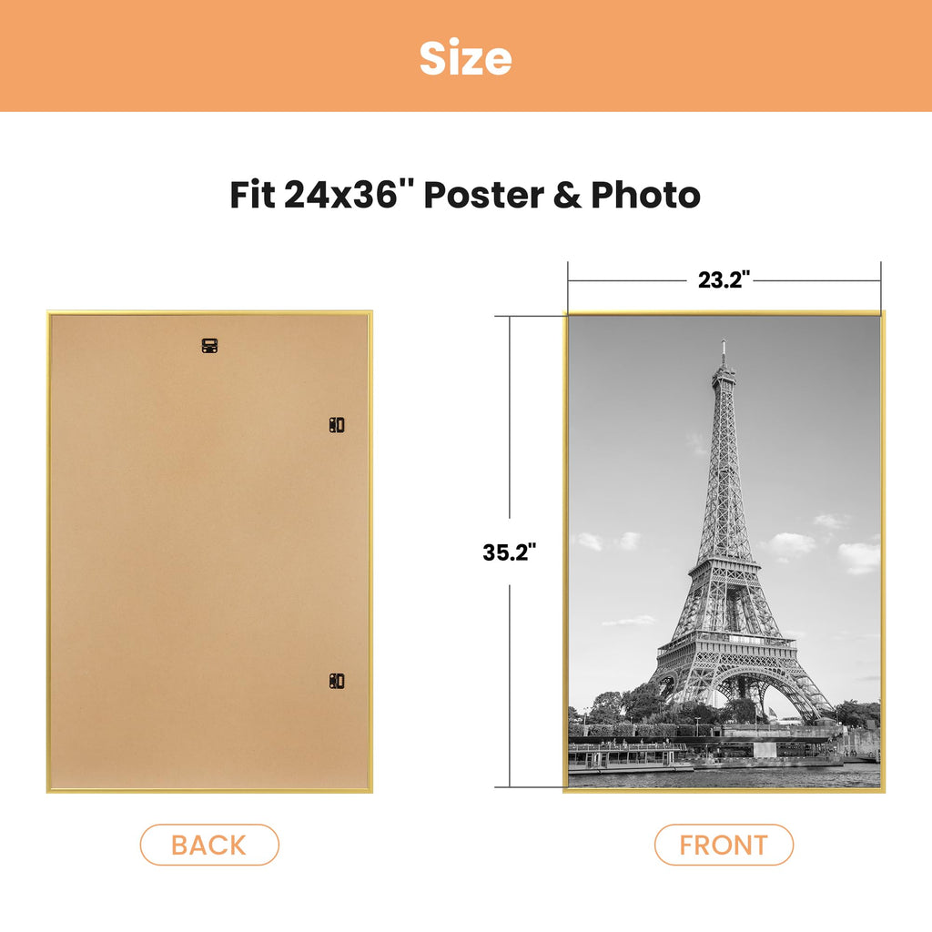 upsimples 12x16 Picture Frame Black 3 Pack, Scratch-Proof Poster Frames 12 x 16 for Photo Gallery - Slide-In Strips, Horizontal or Vertical Wall Mounting