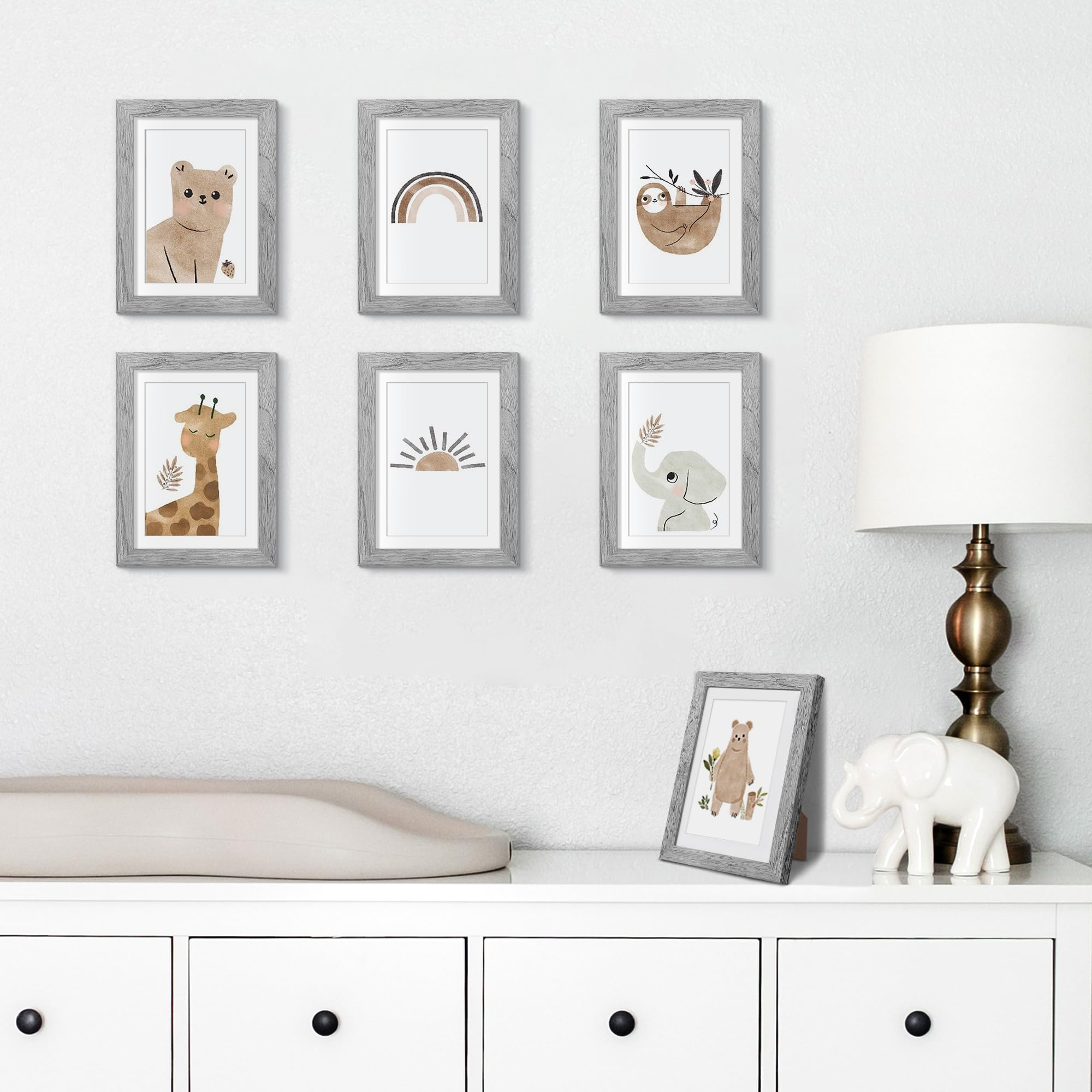upsimples 5x7 Picture Frame Set of 10, Display Pictures 4x6 with Mat or 5x7 Without, Multi Photo Frames Collage for Wall or Tabletop Display, Black