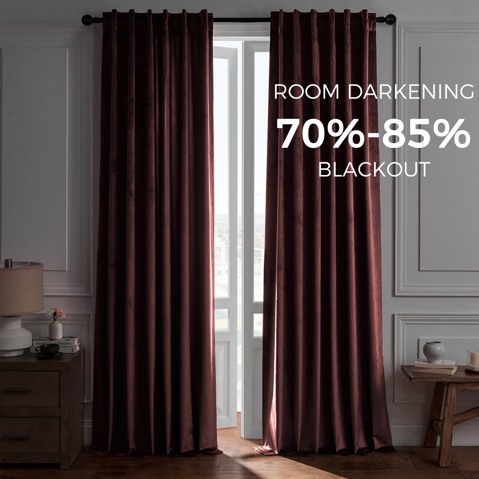 Topfinel Olive Green Velvet Curtains 84 Inches Long for Living Room,Blackout Thermal Insulated Curtains for Bedroom,Back Tab Modern Window Treatment for Living Room,52x84 Inch Length,Olive Green