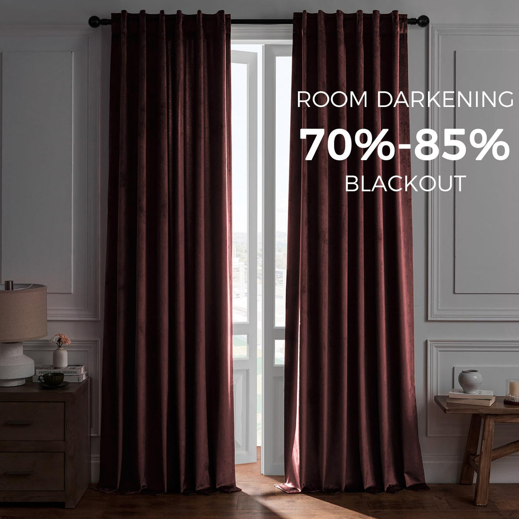 Topfinel Olive Green Velvet Curtains 84 Inches Long for Living Room,Blackout Thermal Insulated Curtains for Bedroom,Back Tab Modern Window Treatment for Living Room,52x84 Inch Length,Olive Green