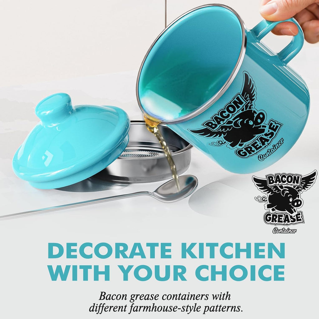 Auqa Meat Chopper And 15OZ Blue Bacon Grease Container