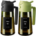 SWEET VIEW Olive Oil Dispenser and Oil Sprayer – 16oz/470ml Glass Light-Proof Oil Pourer for Kitchen, Air Fryer, Cooking, Salad, and BBQ